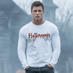 Camiseta Triblenda halloween, espeluznante, enredaderas, raíces, letr