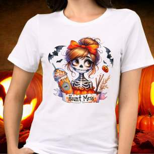 Camiseta Triblenda Halloween Haunt Mess Coffee Skeleton Spooky Person