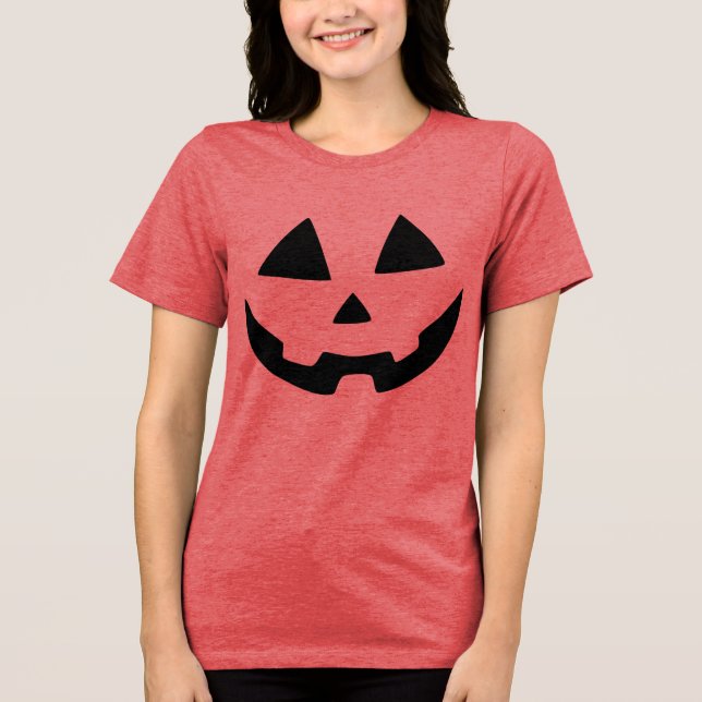 Camiseta Triblenda Halloween Jack-O-Lantern (Anverso)