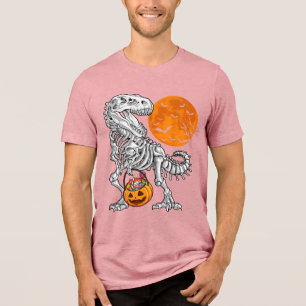 Camiseta Triblenda Halloween para niños dinosaurio esqueleto T rex