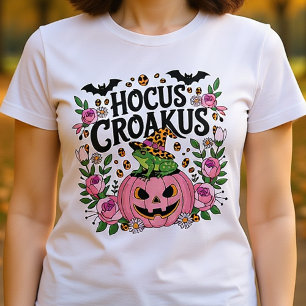 Camiseta Triblenda Halloween Rana rosa Hocus Croakus
