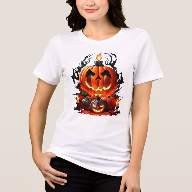 Camiseta Triblenda Halloween Scary Pumpkin (Anverso)