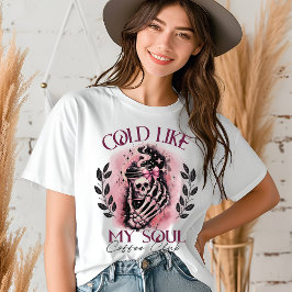 Camiseta Triblenda Halloween Skeleton Coffee Lover Funny