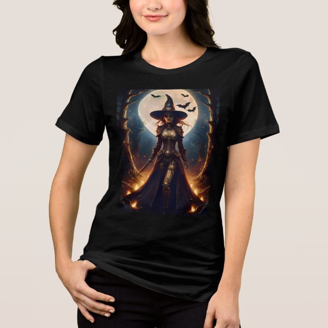 Camiseta Triblenda Halloween Steampunk Forest Witch (Anverso)