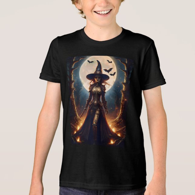 Camiseta Triblenda Halloween Steampunk Forest Witch (Anverso)