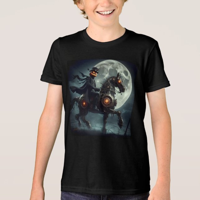 Camiseta Triblenda Halloween Steampunk Headless Horseman (Anverso)