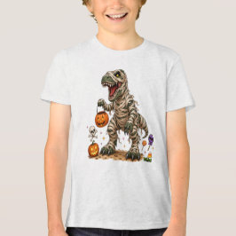 Camiseta Triblenda Halloween T Rex Momia Niños