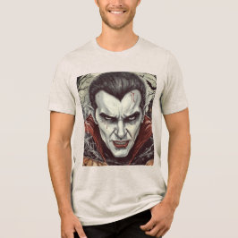 Camiseta Triblenda Halloween, vampiro sediento, parcela de calabazas