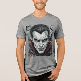Camiseta Triblenda Halloween, Vampiro Sediento, Parche de Calabaza