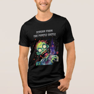 Camiseta Triblenda Halloween, Zombie,Grito Del Castillo Púrpura ,