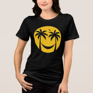 Camiseta Triblenda Hamaca Tropical Sunset - Playa de Palmeras Mínimas