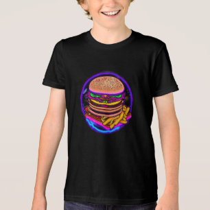 Camiseta Triblenda Hamburguesa doble de neón con queso