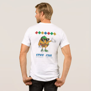 Camiseta Triblenda Hamburguesa Retro Cartoon Mantén la Calma