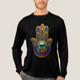 Camiseta Triblenda Hamsa Colorido Dorado Ojo Turquesa Zafiro Tercero
