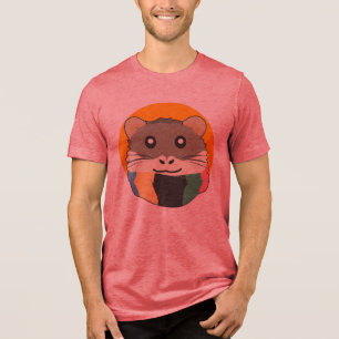 Camiseta Triblenda Hámster 🐹 animal lindo con pañuelo de rayas color