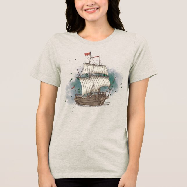 Camiseta Triblenda Hand Drawn Ship (Anverso)