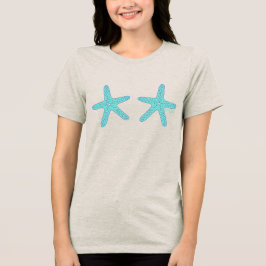 Camiseta Triblenda Hand-drawn Teal Starfish 