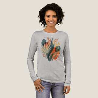 Camiseta Triblenda Hand-Painted Plant Tee – Geometric Retro Style