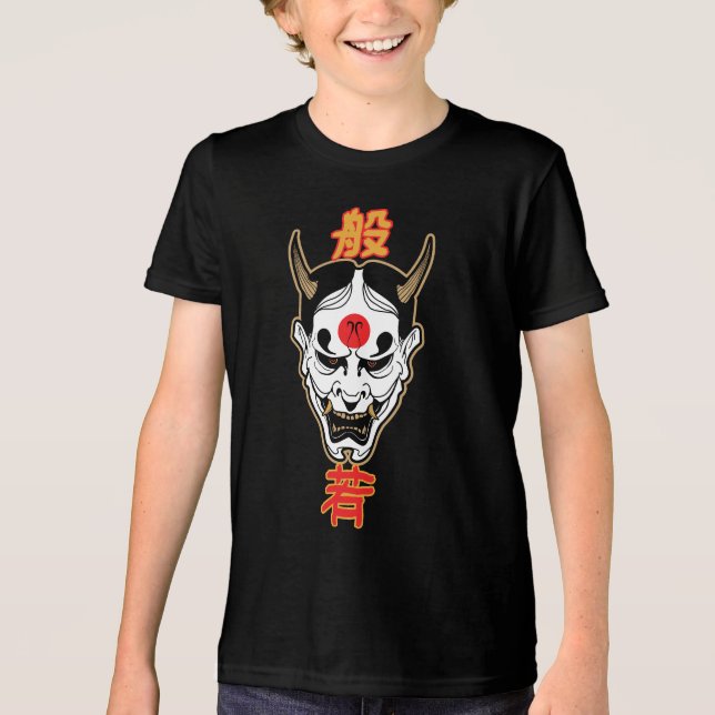 Camiseta Triblenda Hannya Demon Mask | Diseño de camiseta japonesa pa (Anverso)
