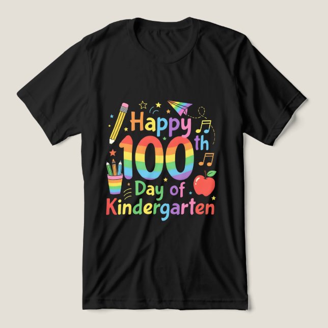 Camiseta Triblenda Happy 100th Day of Kindergarten (Diseño delantero )