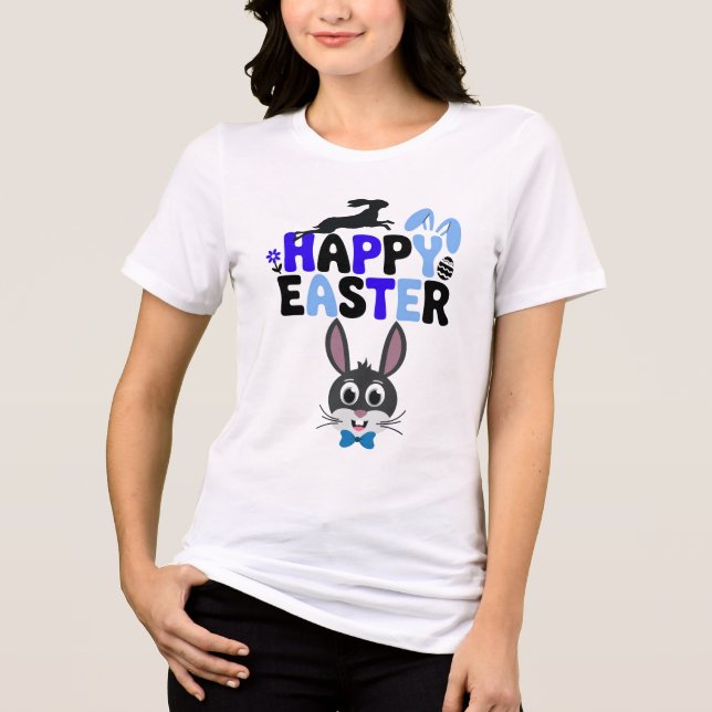 Camiseta Triblenda Happy Easter, Family Holiday  (Anverso)