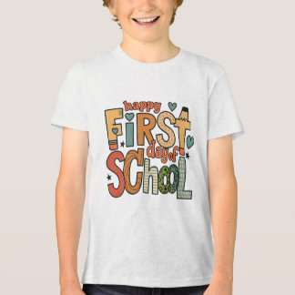Camiseta Triblenda Happy first day of school retro png|boy preschool