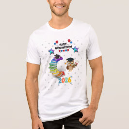 Camiseta Triblenda Happy Graduation 2026 - Cute Owl & Books 