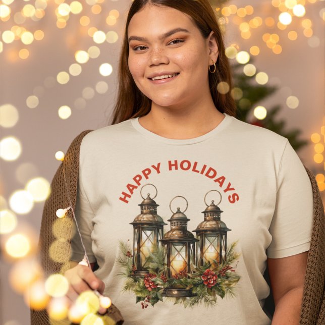 Camiseta Triblenda Happy Holidays Winter Lantern (Subido por el creador)
