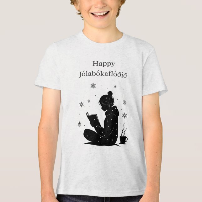 Camiseta Triblenda Happy Jolabokaflod - Regalo islandés de la inundac (Anverso)