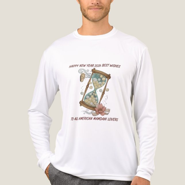 Camiseta Triblenda Happy New Year 2026 Best Wishes to American Mamdan (Anverso )