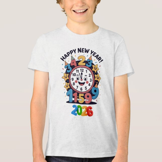 Camiseta Triblenda Happy New Year 2026 Countdown Clock (Anverso)