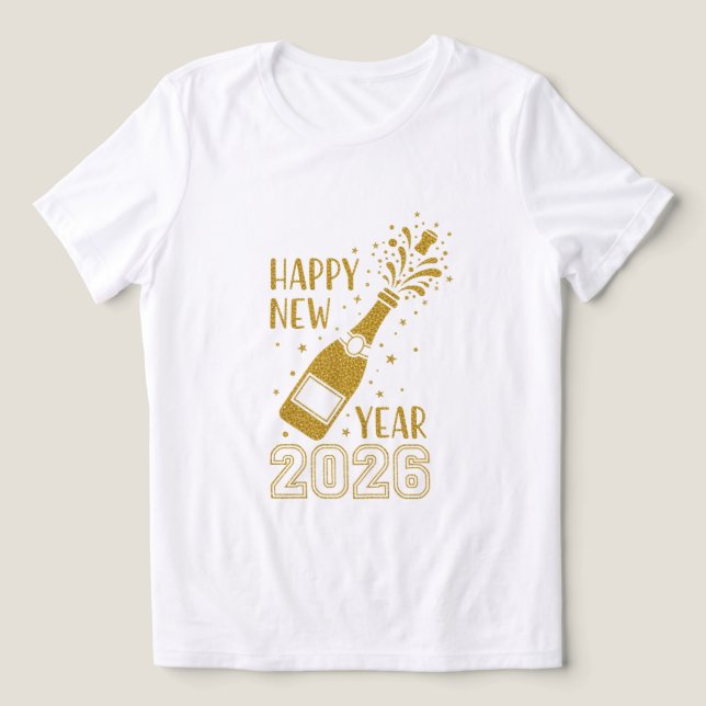 Camiseta Triblenda  Happy New Year 2026 Glitter Tee for Women (Diseño delantero )