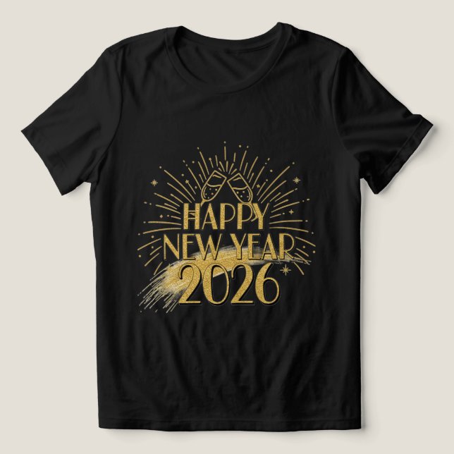 Camiseta Triblenda Happy New Year 2026 Glitter Tee for Women (Diseño delantero )