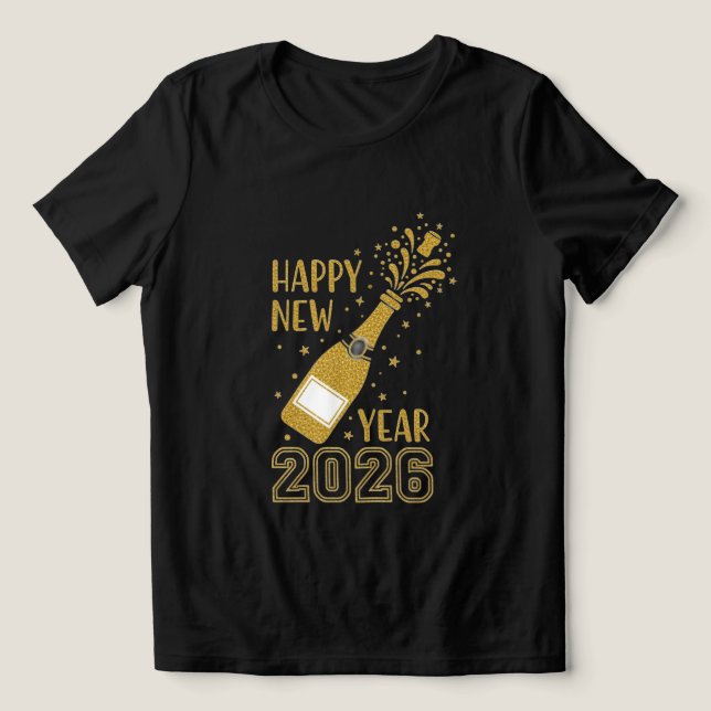 Camiseta Triblenda  Happy New Year 2026 Glitter Tee for Women (Diseño delantero )