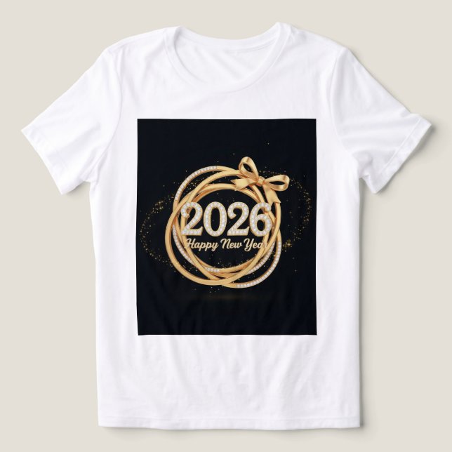 Camiseta Triblenda  Happy New Year 2026 Glitter Tee for Women (Diseño delantero )