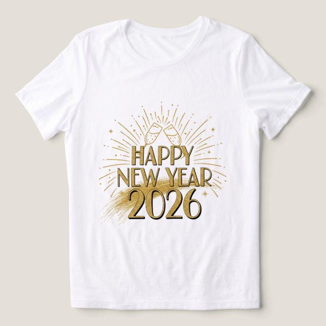 Camiseta Triblenda Happy New Year 2026 Glitter Tee for Women (Diseño delantero )