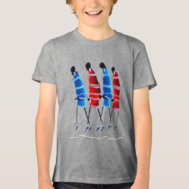 Camiseta Triblenda Happy People Maasai Art: Street Style | cultural  (Anverso)