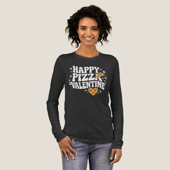 Camiseta Triblenda Happy Pizza Valentine Funny Pizza Love Design (Anverso Completo)