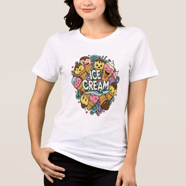 Camiseta Triblenda Happy Scoops Doodle Graphic Tee (Anverso)