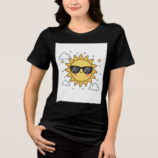 Camiseta Triblenda Happy Smiling Sun Cartoon - Minimalist Kawaii Suns