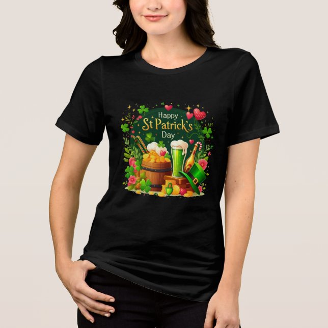 Camiseta Triblenda Happy St. Patrick's Day Festive Celebration (Anverso)