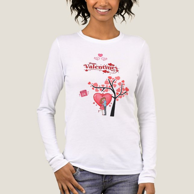 Camiseta Triblenda Happy Valentine’s Day – Romantic Couple  (Anverso)
