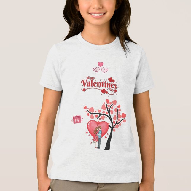 Camiseta Triblenda Happy Valentine’s Day – Romantic Couple (Anverso)