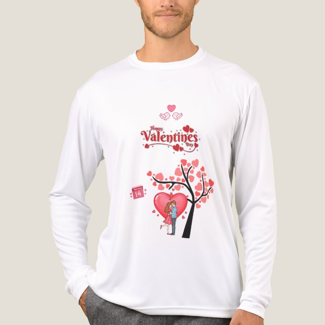 Camiseta Triblenda Happy Valentine’s Day – Romantic Couple  (Anverso )
