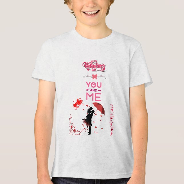 Camiseta Triblenda Happy Valentine’s Day – You and Me Romantic Love (Anverso)