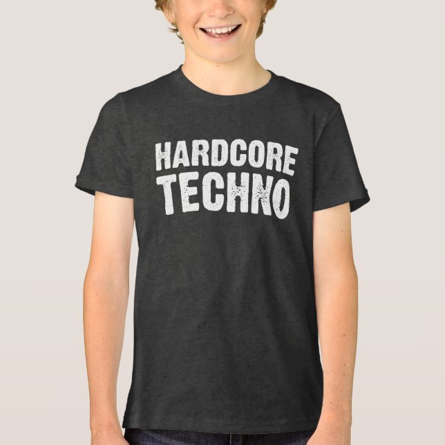 Camiseta Triblenda Hardcore Techno Distressed logo design (Anverso)
