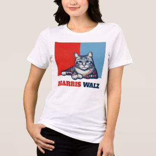 Camiseta Triblenda Harris Walz 2024 Obviamente Cat