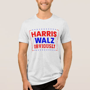 Camiseta Triblenda Harris Walz obviamente Kamala Harris por el presid