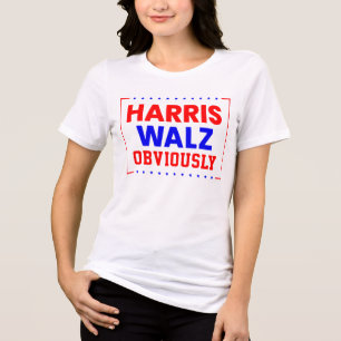 Camiseta Triblenda Harris Walz obviamente Kamala Harris por el presid