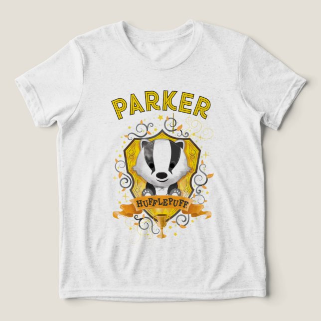 Camiseta Triblenda Harry Potter | Emblemático Escudo de HUFFLEPUFF™ (Diseño delantero )